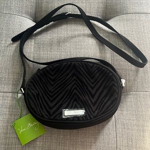 •Vera Bradley Zebra Flock Black Double Zip Crossbody